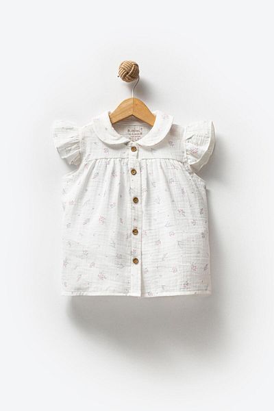 by bubbles Muslin Flower Pattern Baby Girl Dress