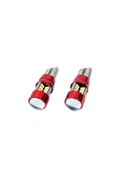 AMIO Set de 2 becuri auto LED W5W Canbus T10 cu 27SMD și lupă 12v/24v