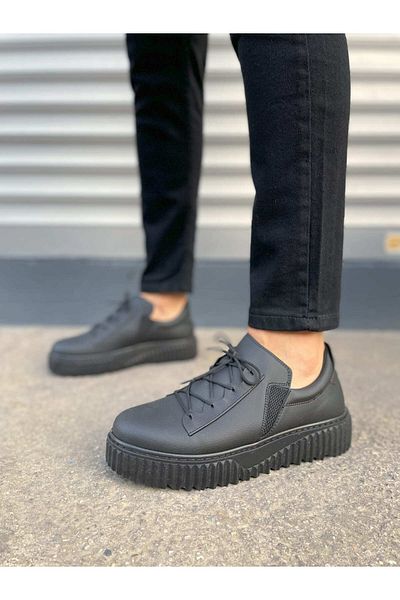 Joy Ayakkabı Jy502 bold lace-up men's daily sneaker shoes cst - black