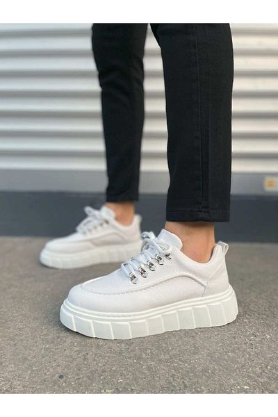 Joy Ayakkabı JY010 Cloud Laced Skin Pantofi casual pentru bărbați CBT - alb
