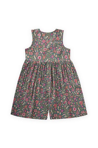 Cigit Patterned Viscose Jumpsuit 2-8 Years Green