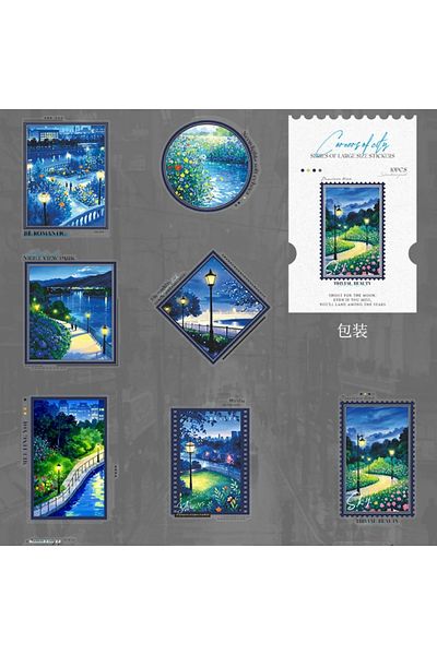İthal U4-10 Landscape Pet Stickers - Color: Blue