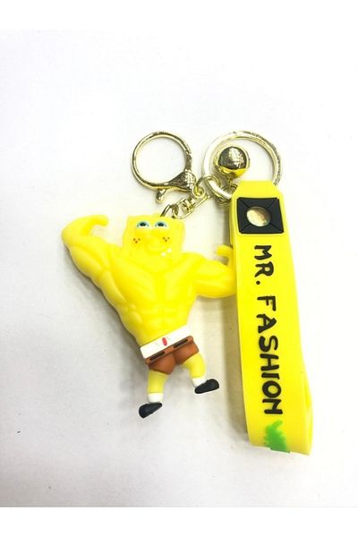 uğurlu dükkan 3D Muscular Sungerbob Silicone Keychain