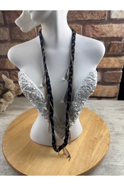 SEDEF TAKI Şal model kumaş örme taşlı kolye