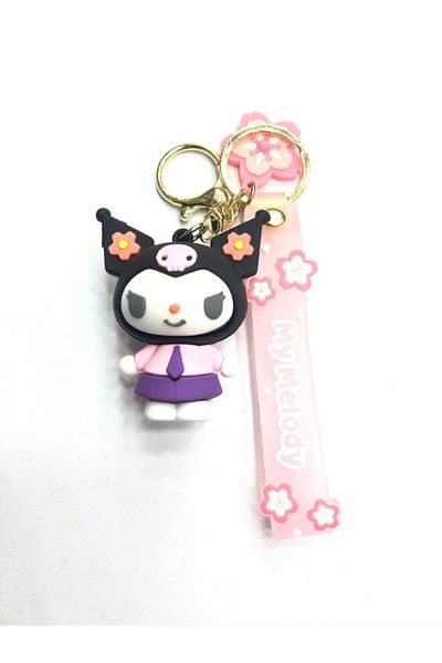 uğurlu dükkan 3D Black Kuromi Silicone Keychain