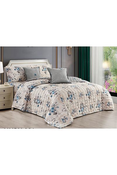 Moon Practical summer double bed set with a printed design, made of the finest microfiber.