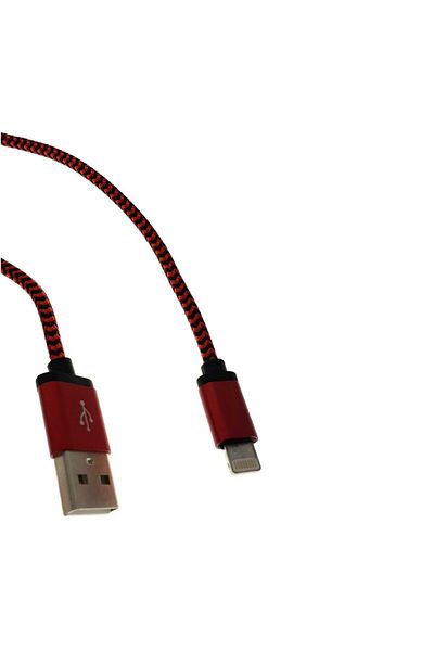 OEM Usb 2.0 To Lightning Cable - Red/Black Textile Sheath, 100cm - Durable & Fast