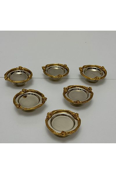 Elzemm store 6 Pieces Silver Color Rose Frame Makaron Cup Coffee so Lucky Cup