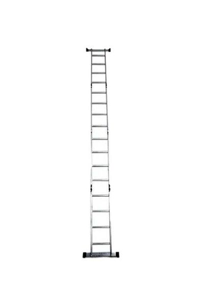 Generic Foldable Multi-Purpose Ladder 12 Steps Silver 90x28x35 cm