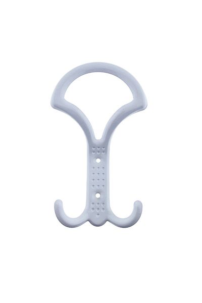 OEM Metal hanger for furniture or wall, with 3 hooks, MOB-65632, 2 holes, 160 x 90 x 30 mm, white
