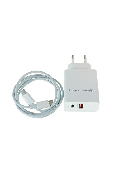 OEM Kit încărcător de rețea QC 3.0 PD 3.4A, 2 porturi USB-C și USB, cu cablu ...
