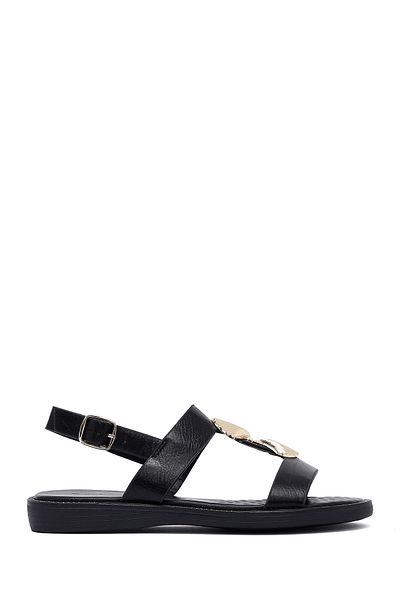 Derimod Women's Black Accessory Detailed Sandals 25Sfe464518
