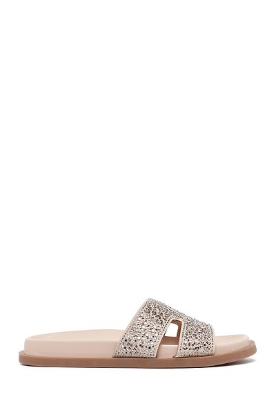 Derimod Women's Pink Stone Slippers 25Sfe451014
