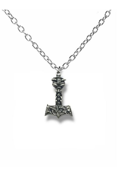 Herşey Nota Viking Mythology Thor's Hammer (Mjölnir) Figured Unisex Necklace – with 60 cm Chain, Symbol of Power Protection