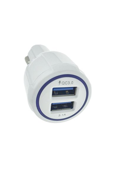 OEM Încărcător auto rapid Qualcomm QC 3.0, 2 x USB, 36W, 3.1A, alb