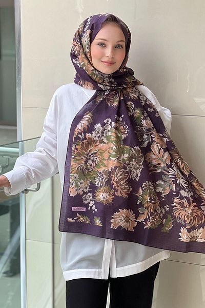 ipekevi Silkmill Chrysanthemum Pattern Four Seasons Shawl