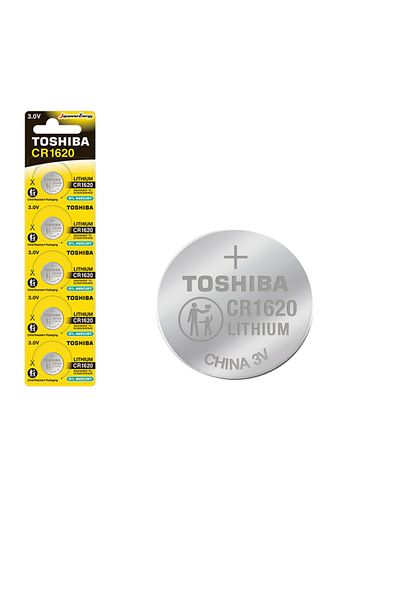 Toshiba Set de 5 baterii litiu 3V CR1620, tip monedă, Toshiba 10810, în blister