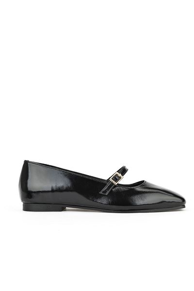Ziya , Women's Genuine Leather Ballerinas 1531054Z3443 Black