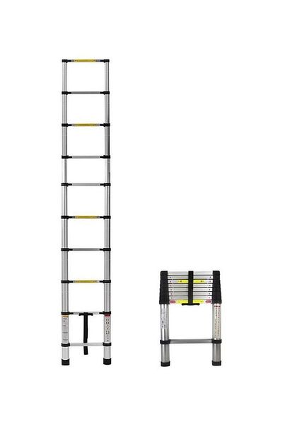 Unspecified Telescopic Aluminum Ladder with 10 Steps - Silver