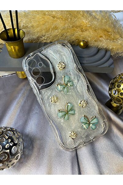 Rivor Samsung Galaxy A54 Uyumlu Kılıf Kamera Korumalı Kelebek Ve Çiçek Kabart...