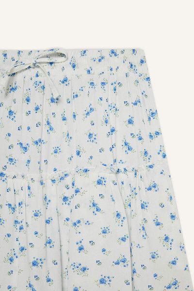 DeFacto Fusta mini din viscoză Crinkle cu talie înaltă cu model floral cool F7223ax25hs