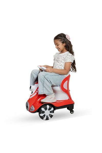 LETTLE HOUSE Electric Scooter With Lights And Bubbles,four-wheeled - Red