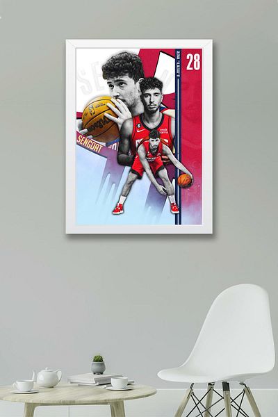 Saturn Alperen Şengün Framed Painting - Basketball Nba Poster Painting