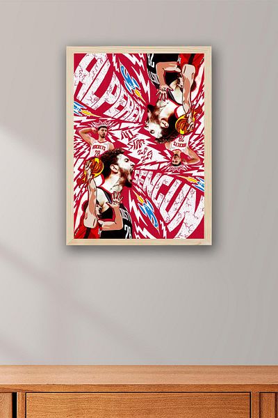 Saturn Alperen Şengün Framed Painting - Basketball Nba Poster Painting