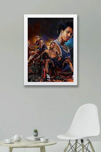 Saturn Pictură înrămată de Allen Iverson - Pictură poster NBA de baschet