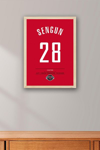 Saturn Alperen Şengün Jersey Framed Painting - Nba Houston Rockets Jersey