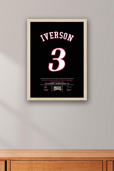 Saturn Tricou Allen Iverson cu cadru - Tricou NBA Philadelphia 76ers