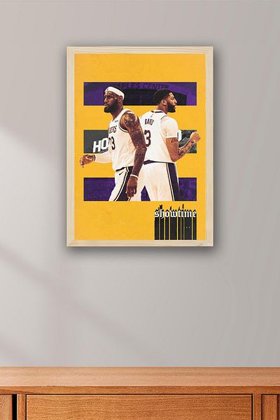 Saturn Pictură înrămată Anthony Davis Lebron James - Pictură poster NBA de baschet