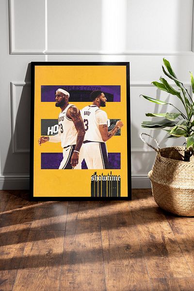 Saturn Pictură înrămată Anthony Davis Lebron James - Pictură poster NBA de baschet