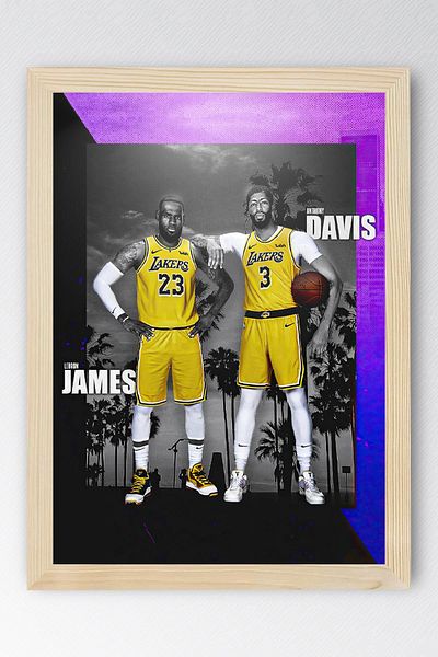Saturn Pictură înrămată Anthony Davis Lebron James - Pictură poster NBA de baschet
