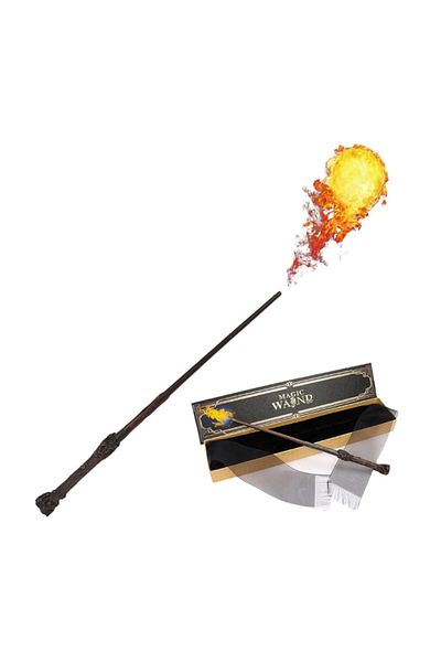 EarthKeepers Baghetă Harry Potter din oțel, Fire, neagră/maro, THK®