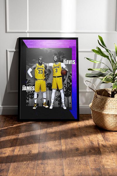 Saturn Pictură înrămată Anthony Davis Lebron James - Pictură poster NBA de baschet