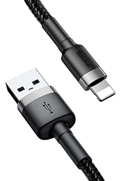 Baseus كابل شحن USB إلى Lightning لهاتف iPhone 14 Pro Max من النايلون المضفر عالي الكثافة سريع الشحن