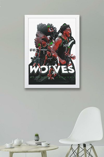 Saturn Pictură înrămată de Anthony Edwards - Pictură poster NBA de baschet