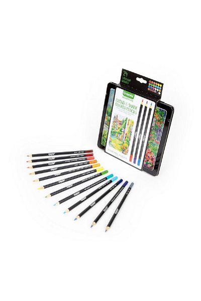 Crayola 24-Piece Signature Blend and Shade Colored Pencil Set with Storage Tin Multicolor
