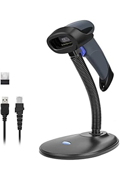NETUM ماسح باركود لاسلكي ثنائي الأبعاد مع حامل، 3 في 1 بلوتوث و2.4 جيجاهرتز لاسلكي وUSB سلكي تلقائي