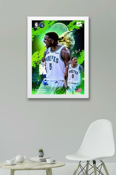 Saturn Pictură înrămată de Anthony Edwards - Poster NBA Minnesota Timberwolves