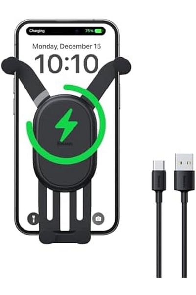 Baseus Stable Gravitational 15W Wireless Car Charger, Rotatable Phone Holder for Air Vent