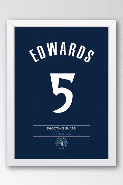 Saturn Pictură înrămată de Anthony Edwards - Pictură poster NBA de baschet