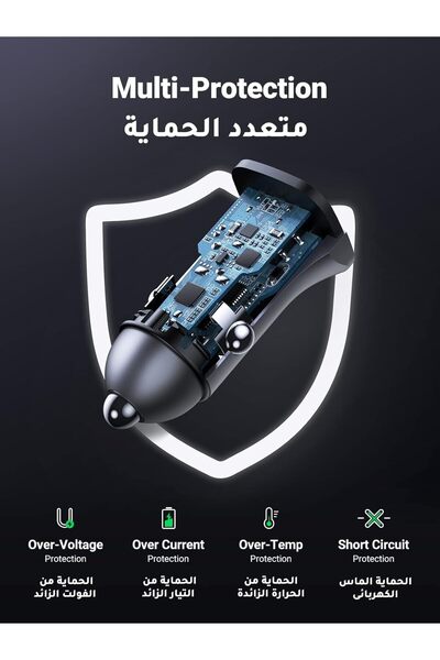 Ugreen Car Charger Fast Charging PD30W Dual Port USB C iPhone 17 Pro Charger Fast Charge Car Phone A