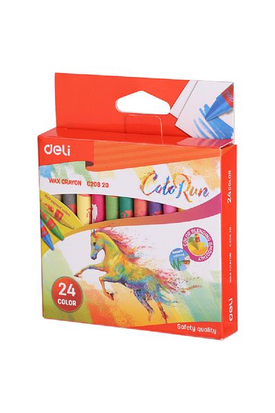 Deli 24-Piece Smooth Color Blending Wax Crayons Assorted Color
