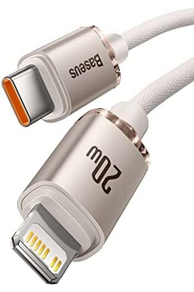Baseus USB-C To Lightning Cable, For iPhone Fast Charger 20W, Braided Nylon Lightning Cable For iPho