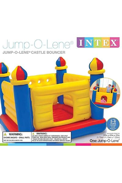 Intex Jump-o-lene Inflatable Castle House Bouncer Multicolor Intx 69 X 69 X 53 Inch