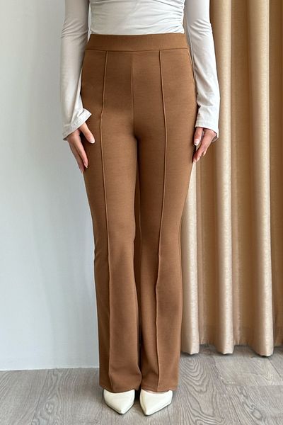 InStyle High Waist Flared Brown Palazzo Pants