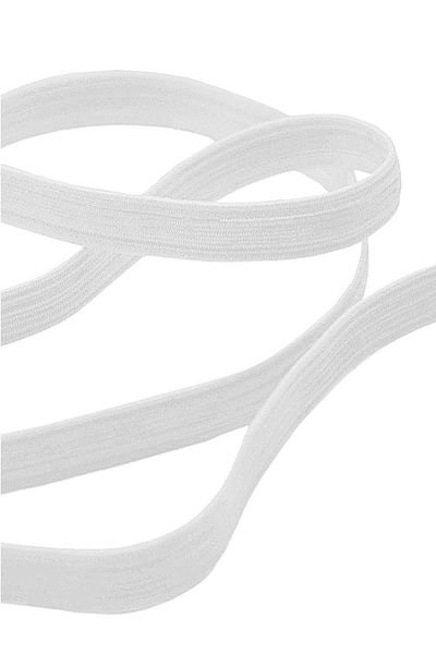 hapshoe White 12 mm 5 Mt Durable Hard Flat Elastic Ribbon Rubber