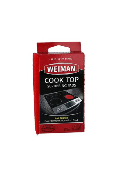 Weiman 3-Piece Non-Scratch Durable Cook Top Scrubbing Pad Red 12.7 x 7.9cm
